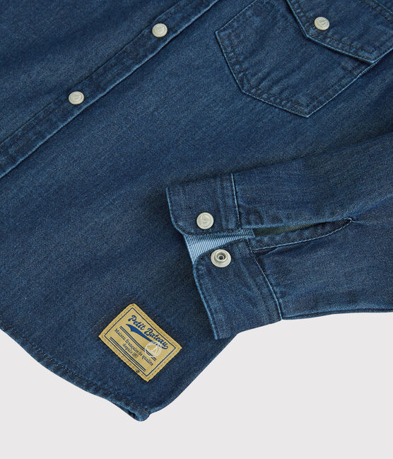 Camisa de tejido vaquero de niño azul DENIM BLEU DELAVE