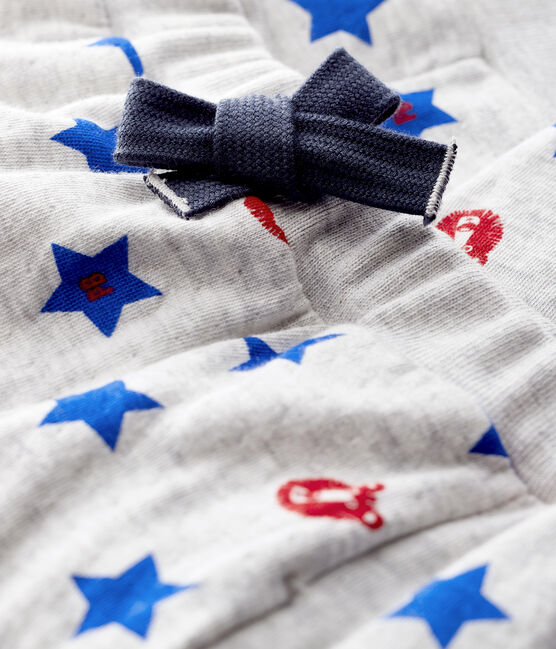 Pantalón de tejido túbico para bebé niño gris BELUGA/blanco MULTICO