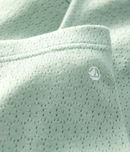 «Leggings» de punto calado de bebé verde HERBIER
