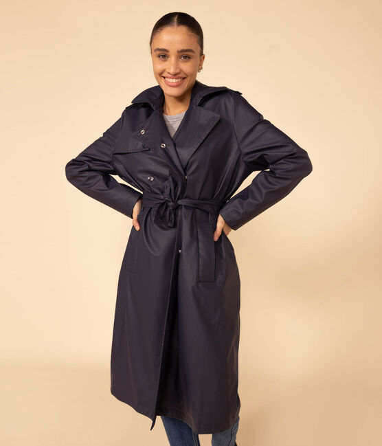 Gabardina con capucha para mujer azul SMOKING