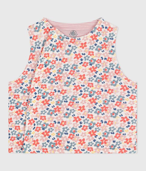 Chaleco reversible de algodón estampado para bebé blanco MARSHMALLOW/rosa JOLI