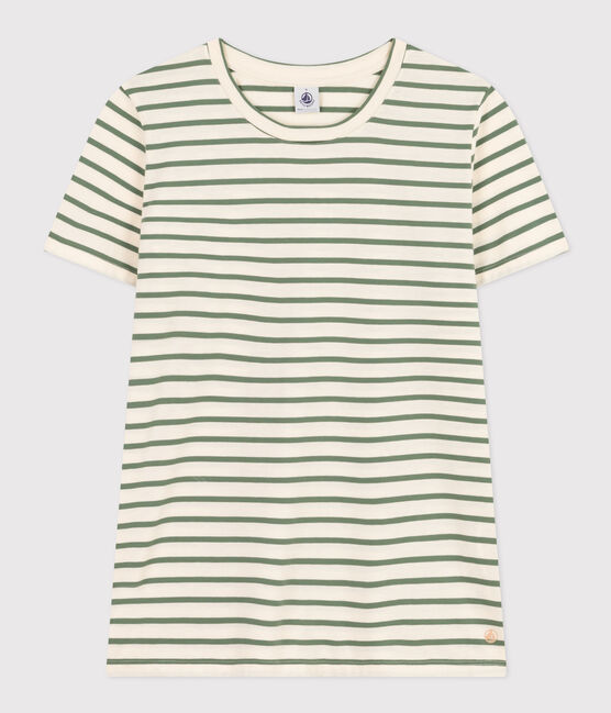 Camiseta LA RECTA de algodón con cuello redondo para mujer AVALANCHE/ CROCO