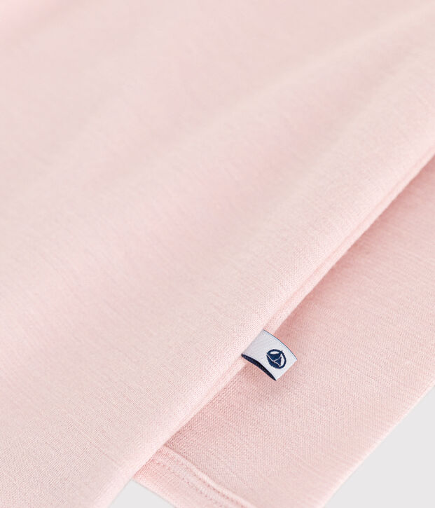 Body largo de lana y algod&oacute;n para beb&eacute; rosa