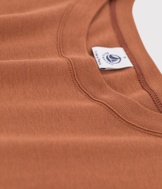 Camiseta de algodón L'ICONIQUE con cuello redondo para mujer marron CINA