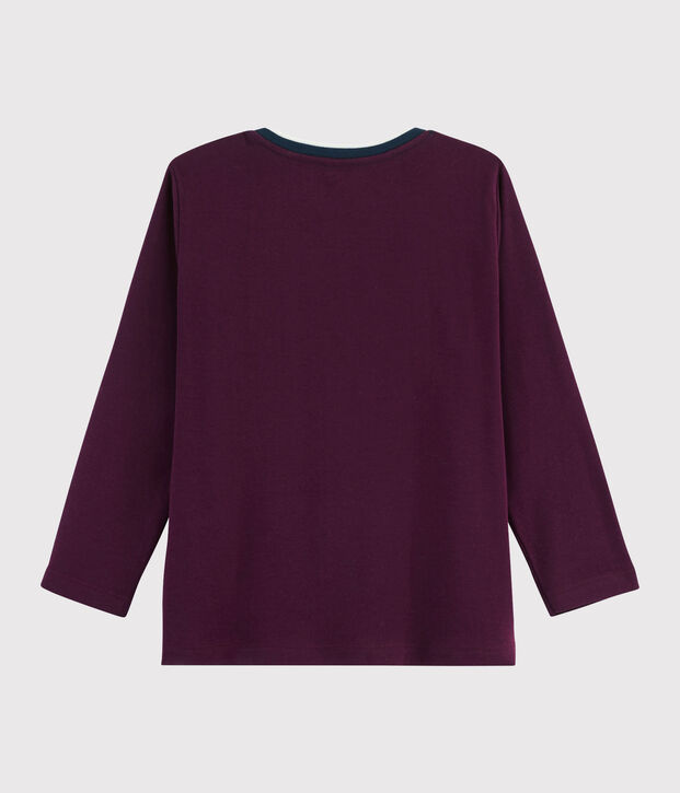 Camiseta serigrafiada para ni&ntilde;o violeta