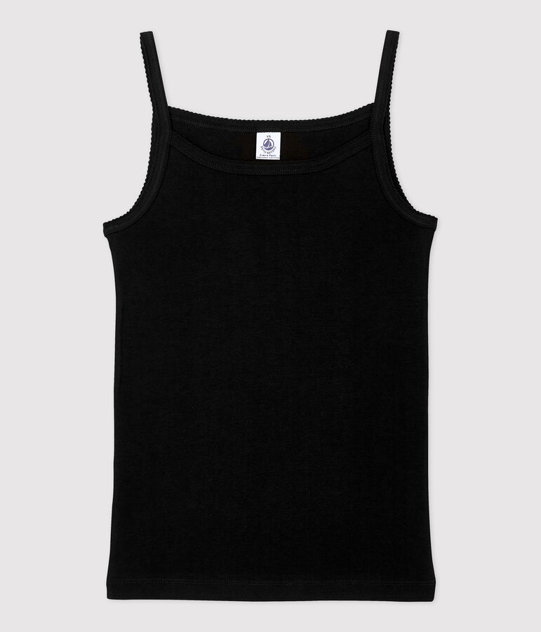 Camiseta de tirantes L'ICONIQUE de algod&oacute;n ORG&Aacute;NICO de mujer negro NOIR