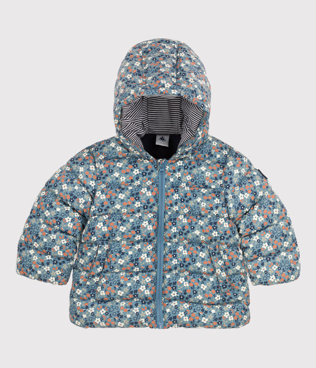 Chaqueta acolchada reciclada estampada para beb&eacute; azul/multicolor