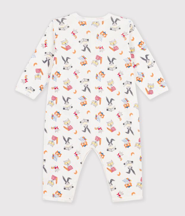 Pyjama b&eacute;b&eacute; en coton sans pieds imprim&eacute; animaux blanco/multicolor