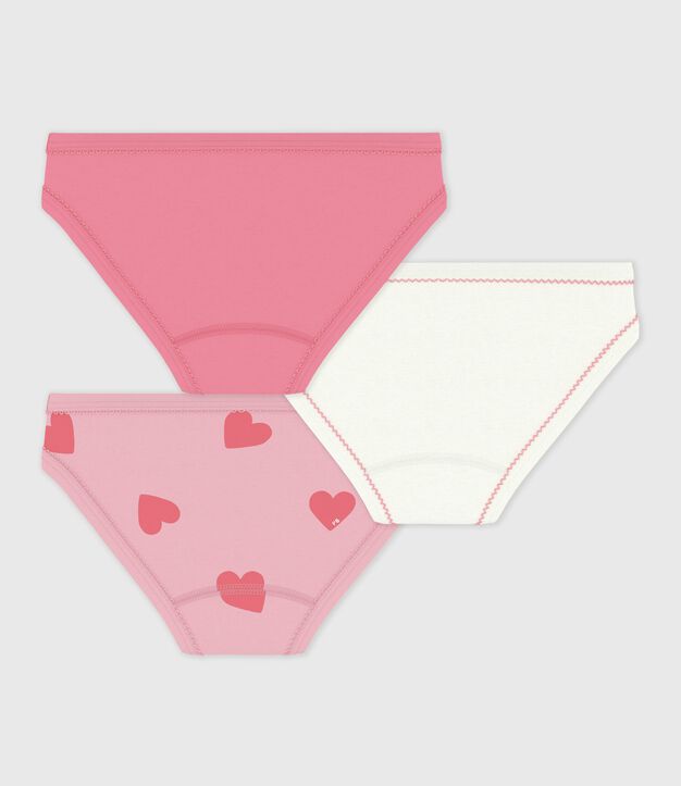 Juego de braguitas infantiles de algod&oacute;n con estampado de corazones multicolor