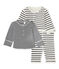 Conjunto de 3 prendas reversibles para bebé beige COQUILLE/azul SMOKING