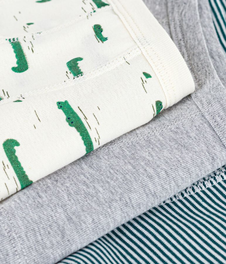 Juego de b&oacute;xeres infantiles de algod&oacute;n con ribete en la cintura y estampado multicolor