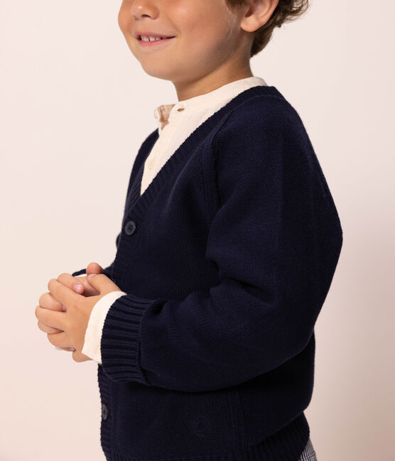 Cárdigan de punto tricotado para niño azul SMOKING
