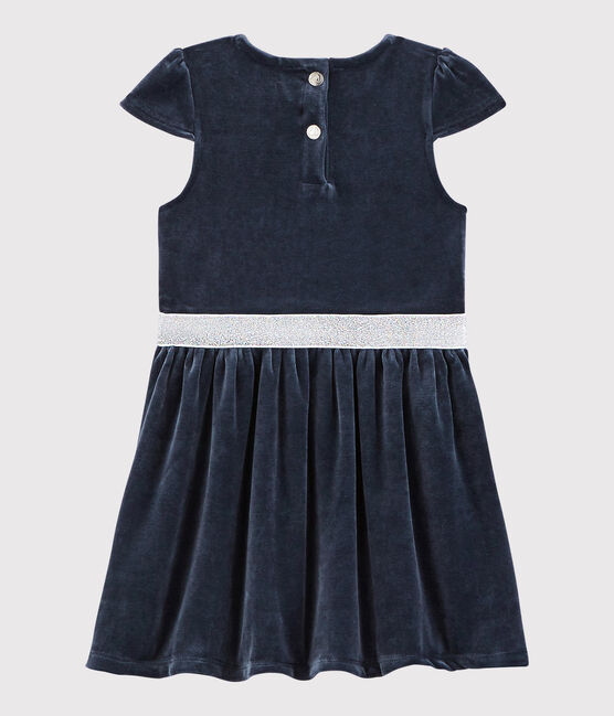 Vestido de manga corta para niña azul SMOKING