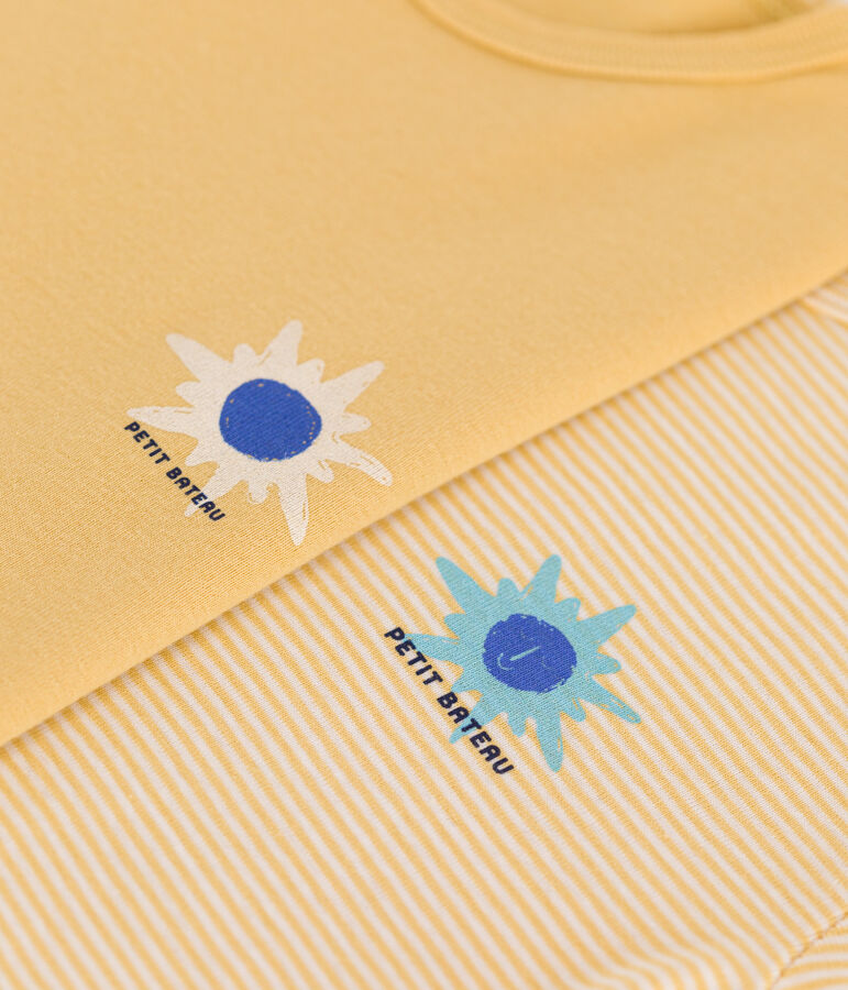 Juego de 2 camisetas infantiles de algod&oacute;n de manga corta multicolor