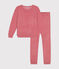 Pijama de tejido de rizo cepillado liso para mujer rosa ROSEWOOD