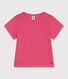 Camiseta infantil lisa de manga corta de algodón