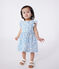 Vestido de algodón y pololo con estampado de cerezas azules para bebé azul MARSHMALLOW/ PORCELANA