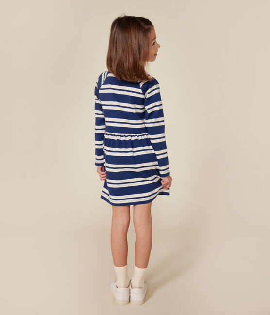 Vestido de manga larga de algodón grueso para niña azul MEDIEVAL/ MONTELIMAR
