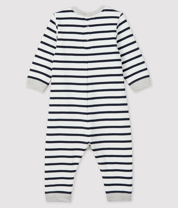 Buzo largo con para beb&eacute; ni&ntilde;o blanco/azul