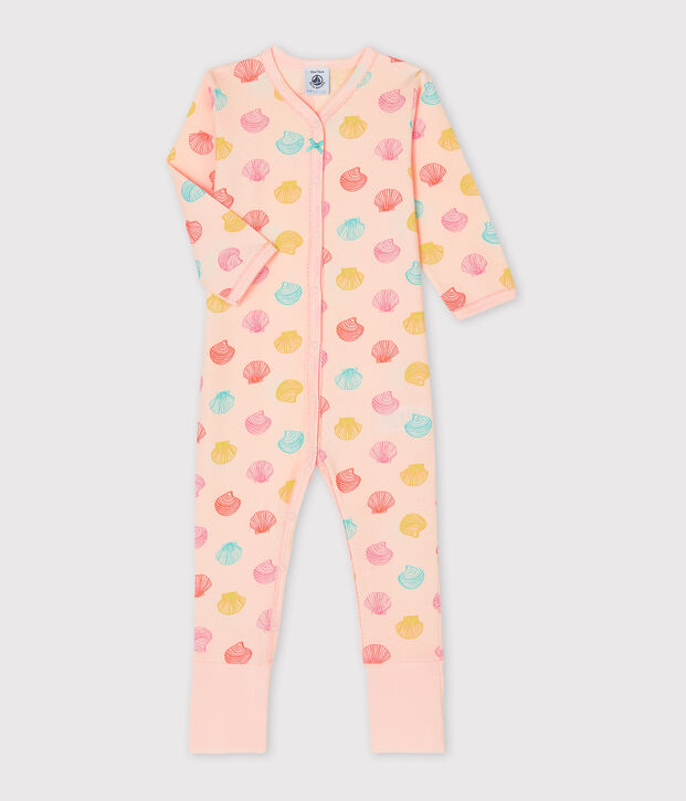 Pijama de punto para beb&eacute; de ni&ntilde;a rosa/multicolor