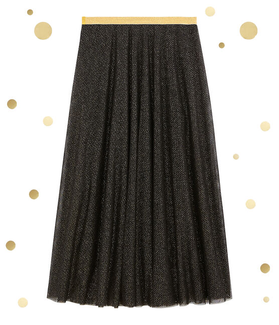 Falda para mujer en tul negro NOIR/amarillo DORE