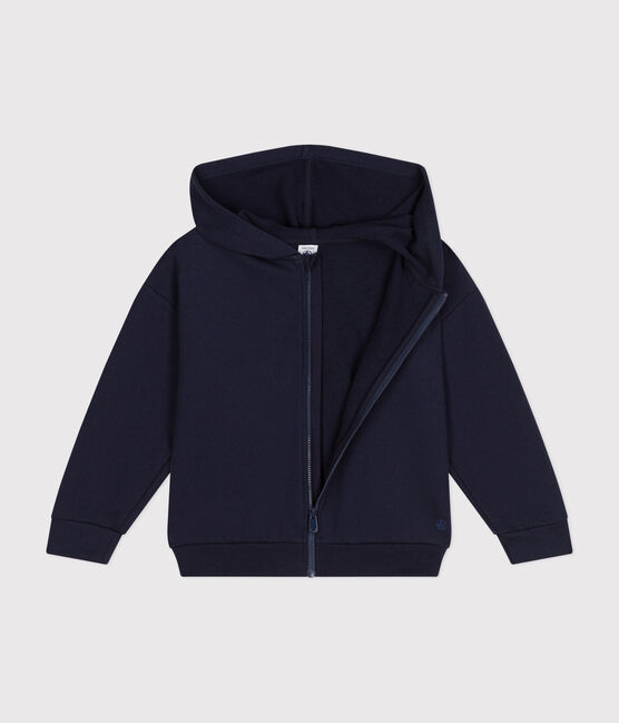 Sudadera de felpa con cremallera y capucha para niña azul SMOKING