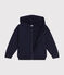 Sudadera de felpa con cremallera y capucha para niña azul SMOKING