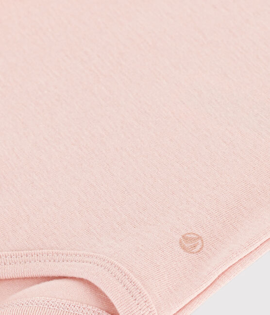 Body de manga corta de algodón con cuello isabelino para bebé rosa SALINE