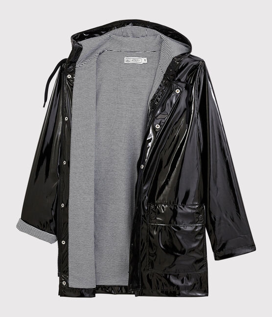 Impermeable de charol emblemático para mujer negro NOIR