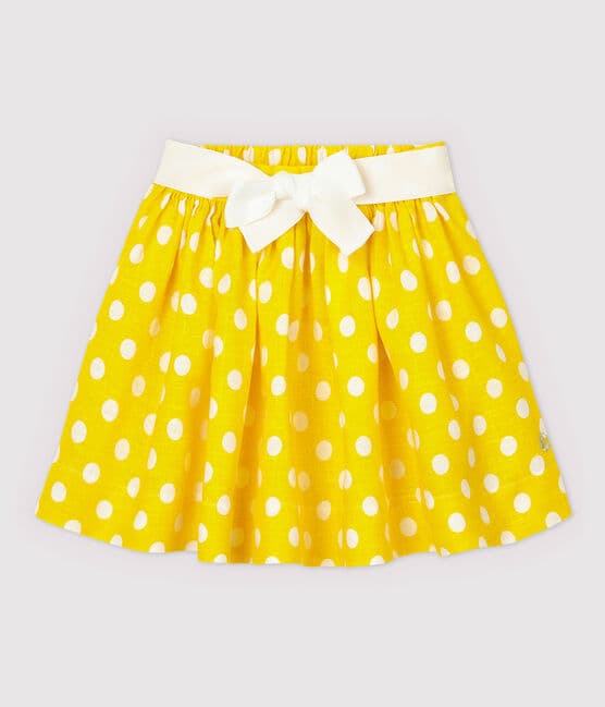 Falda de lino de niña amarillo SHINE/blanco MARSHMALLOW