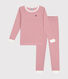 Pijama infantil ajustado de algodón a rayas
