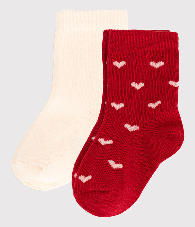 Juego de 2 pares de calcetines para beb&eacute; multicolor