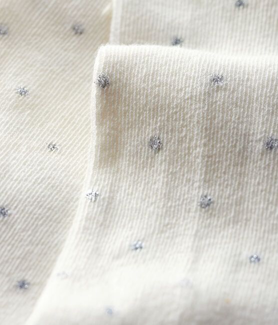 Leotardos de lunares para bebé niña blanco MARSHMALLOW/gris ARGENT