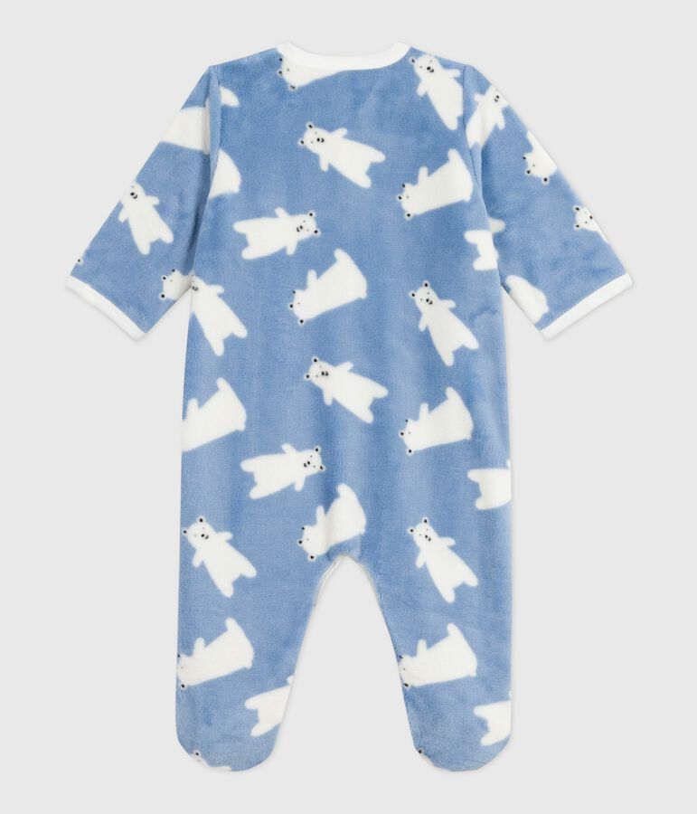Sobrepijama polar de invierno con estampado de osos para beb&eacute; azul/crudo