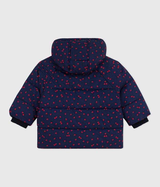 Plum&iacute;fero estampado para beb&eacute; azul/crudo