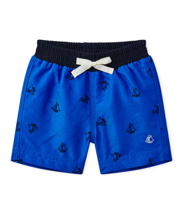 Ba&ntilde;ador de playa beb&eacute; de ni&ntilde;o estampado azul/azul