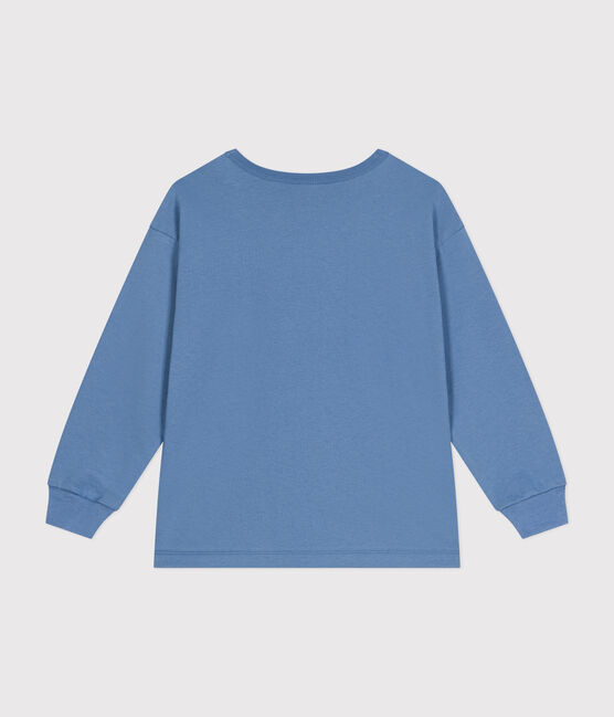 Camiseta de punto fino de manga larga para niño azul BEACH