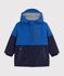 Parka infantil midi lisa colorblock azul/multicolor
