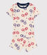 Pijama corto de algodón con motivo de bicicleta para niña / niño 