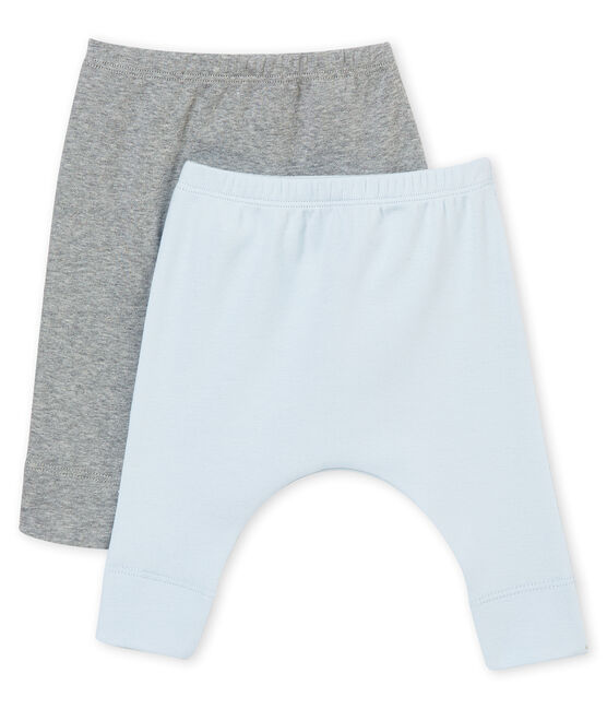 Lote de dos legging para bebé en punto 1x1 afelpado liso variante 1