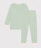 Pijama infantil liso de algodón verde HERBIER