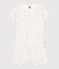 Pijama corto infantil de algodón calado con estampado de flores blanco MARSHMALLOW/blanco MULTICO