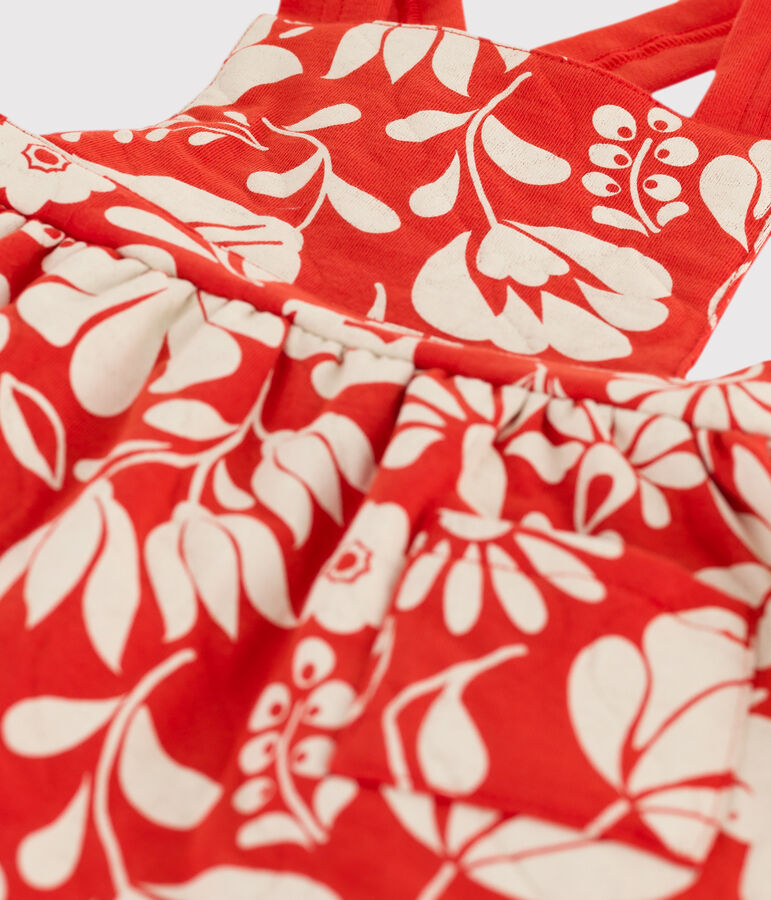 Vestido sin mangas de t&uacute;bico acolchado y estampado para beb&eacute; naranja/crudo