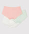 Juego de 3 culottes con estampado de purpurina de niña de algodón orgánico y elastano variante 1