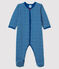 Pelele de punto tubular azul para bebé niña azul MAJOR/blanco ECUME