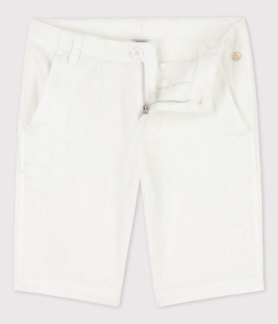 Bermudas de lino de niño blanco ECUME