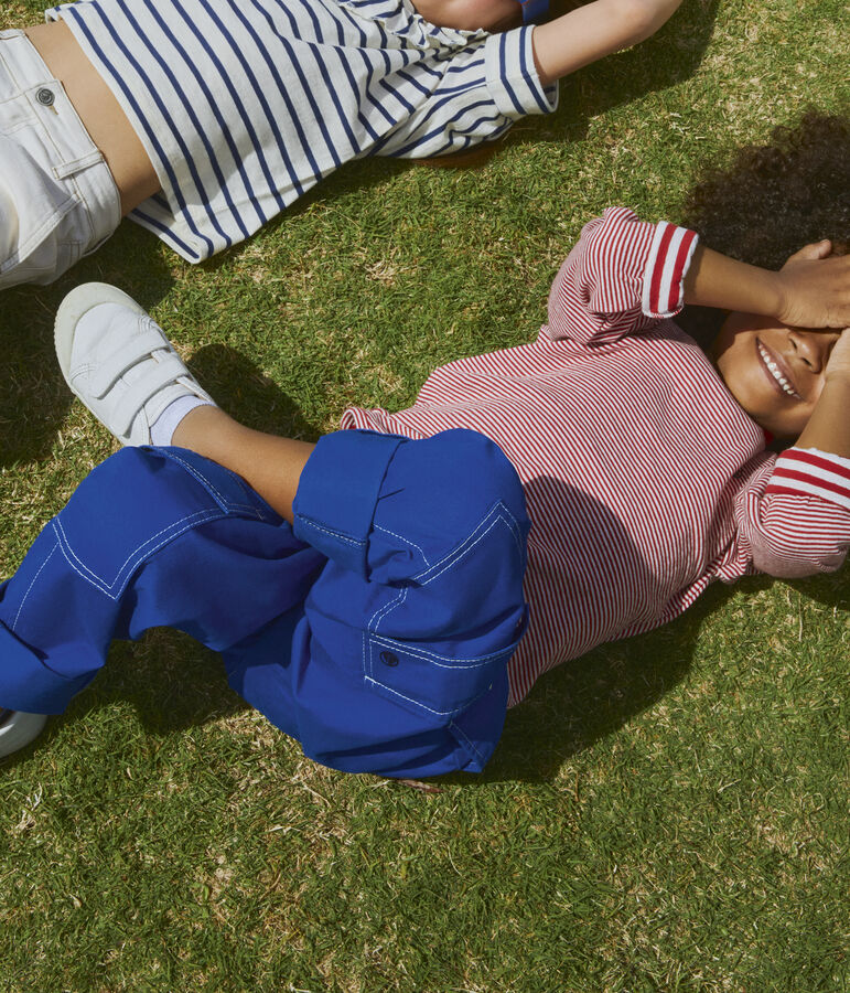 Pantal&oacute;n cargo de sarga de ni&ntilde;a / ni&ntilde;o azul