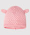 Gorro para bebé unisex con forro polar rosa CHARME/blanco MARSHMALLOW