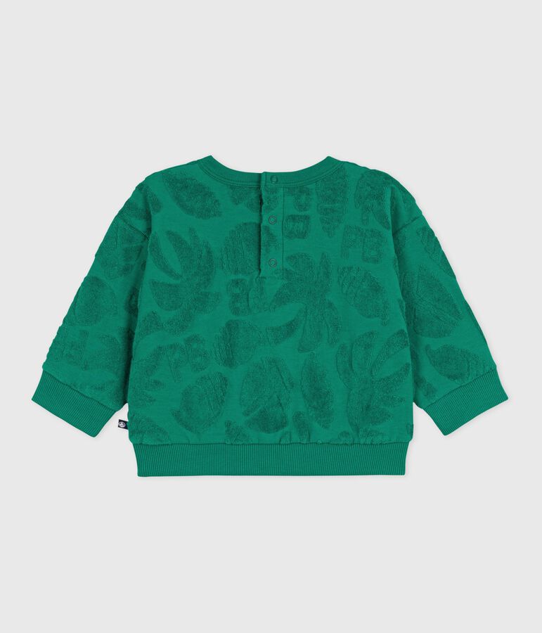 Sudadera de algod&oacute;n con capucha y estampado de palmeras para beb&eacute; verde