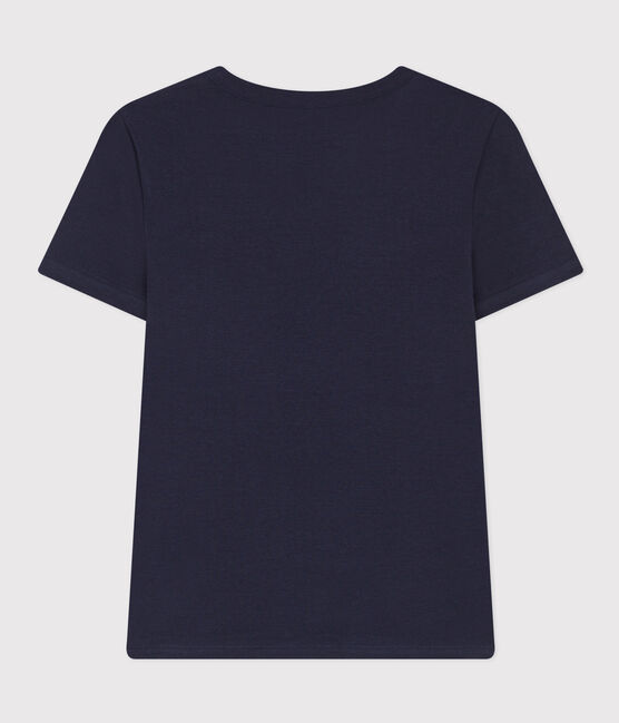 Camiseta L'ICONIQUE con cuello redondo de algodón de mujer azul SMOKING